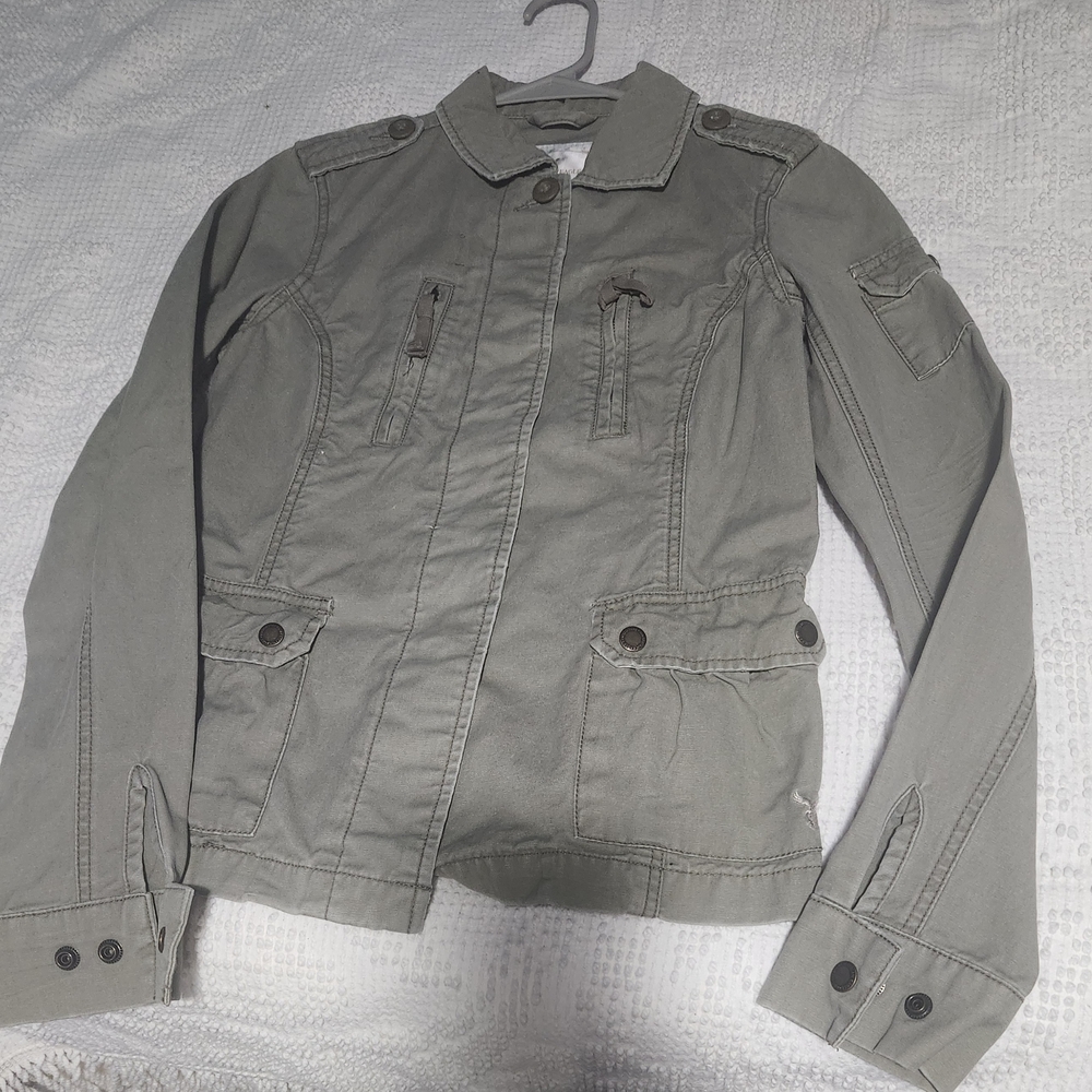 American Eagle Sz S Olive Green Military Style Jacket